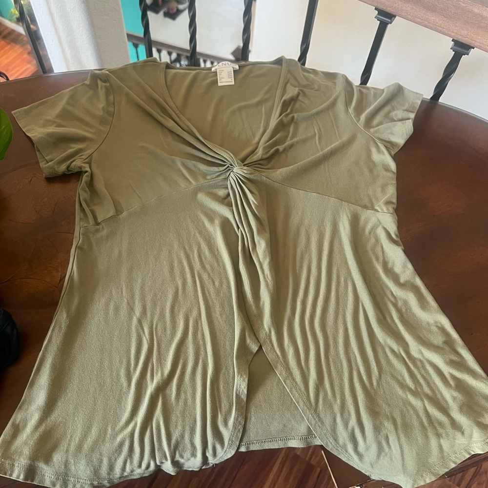 Like New Olive Green Women's Twist Front Top